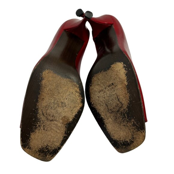 Stuart Weitzman Red Open Toe Heels - Picture 7 of 7